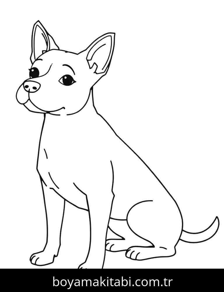 Köpek boyama sayfası #672 – sabır ve özgüven kazandırır, yaratıcı sanat çalışması
