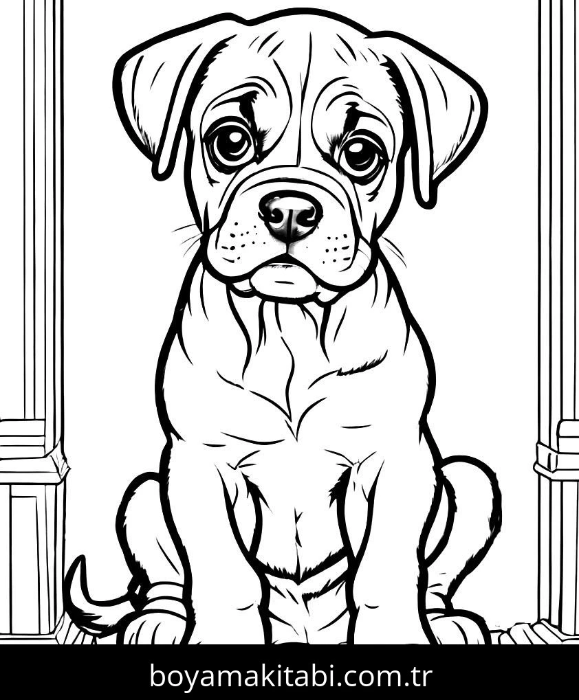 Yavru Köpek boyama sayfası – PDF indir, sevimli karakter