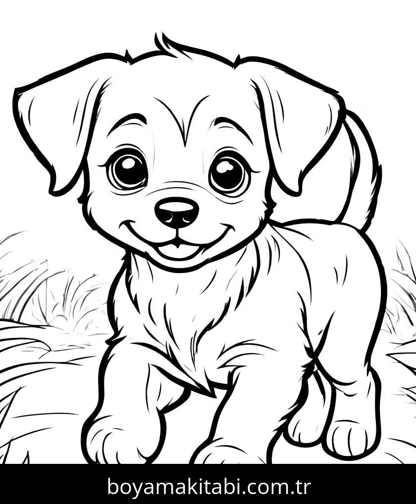 Yavru Köpek boyama sayfası – eğlenceli etkinlik, el becerilerini geliştirir