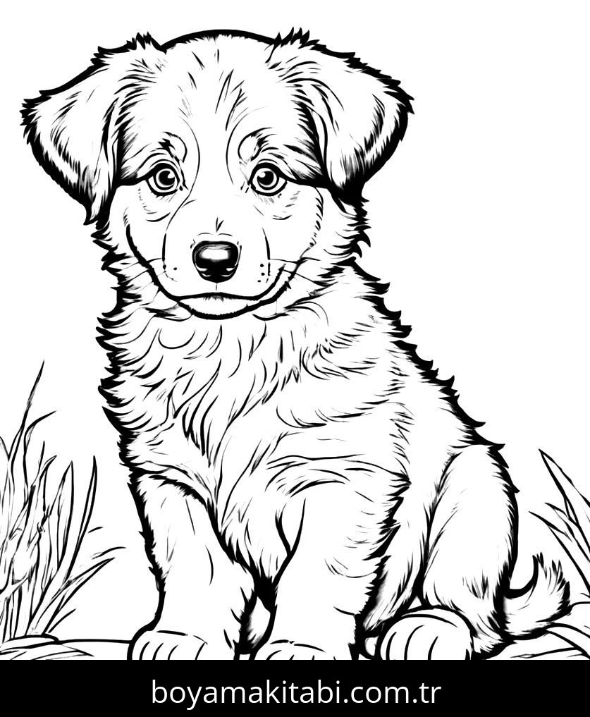 Yavru Köpek boyama sayfası – yaratıcılığı geliştirir, keyifli zaman
