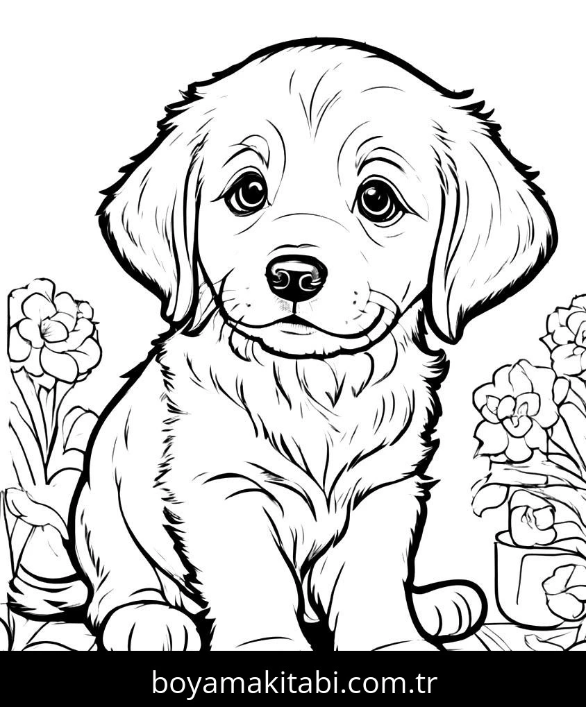 Yavru Köpek boyama sayfası – okul öncesi, evde etkinlik