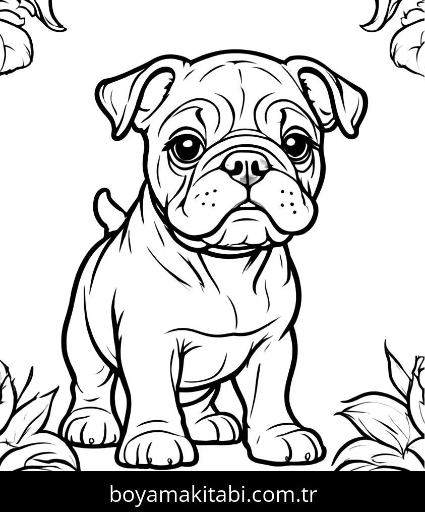 Yavru Köpek boyama sayfası – el becerilerini geliştirir, boyama çalışması