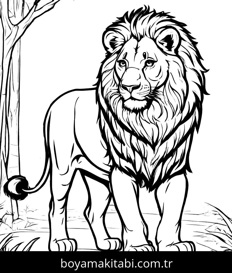 Aslan boyama sayfası – ücretsiz yazdır, boyama etkinliği