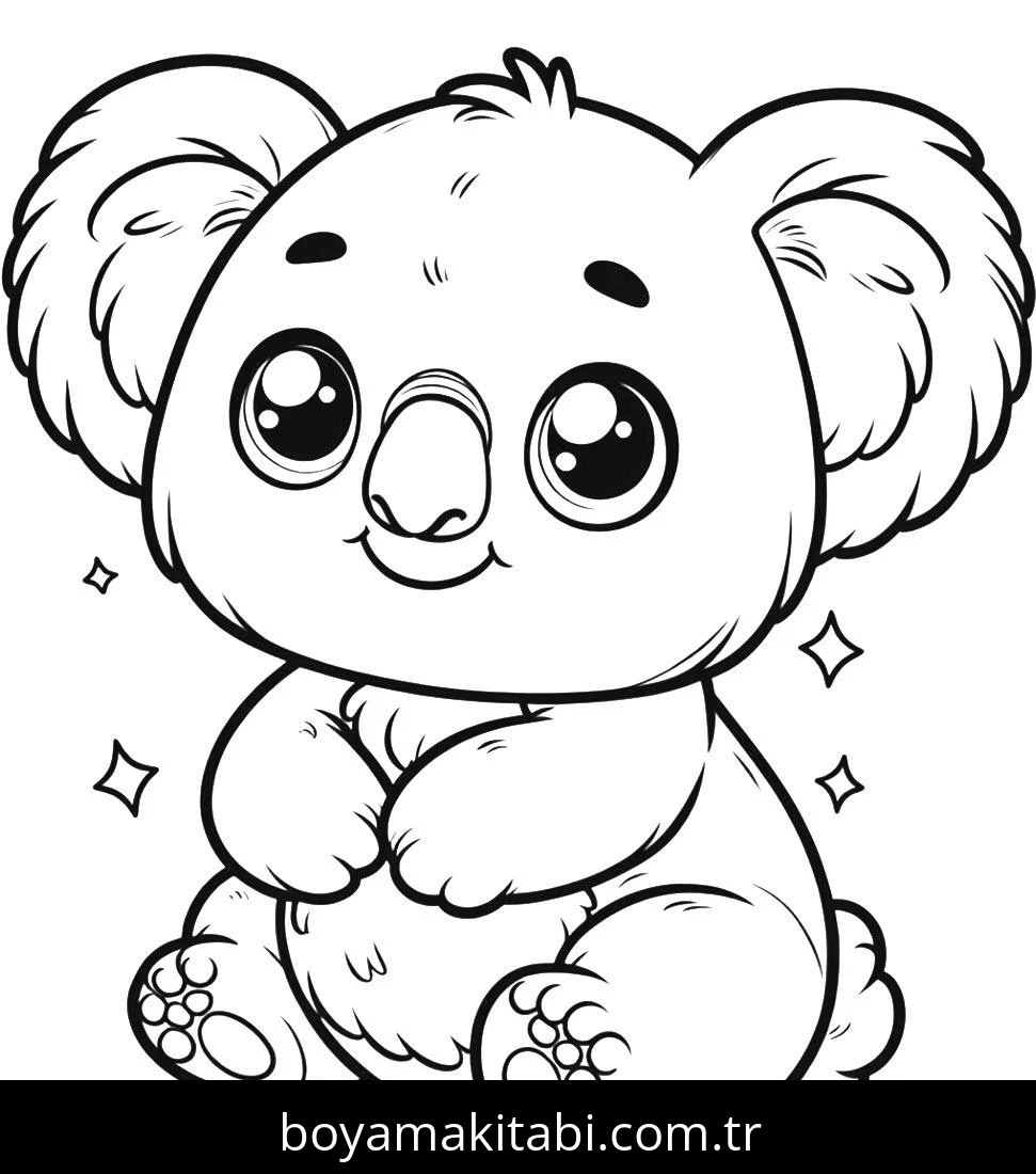 Koala boyama sayfası – okul öncesi, evde etkinlik