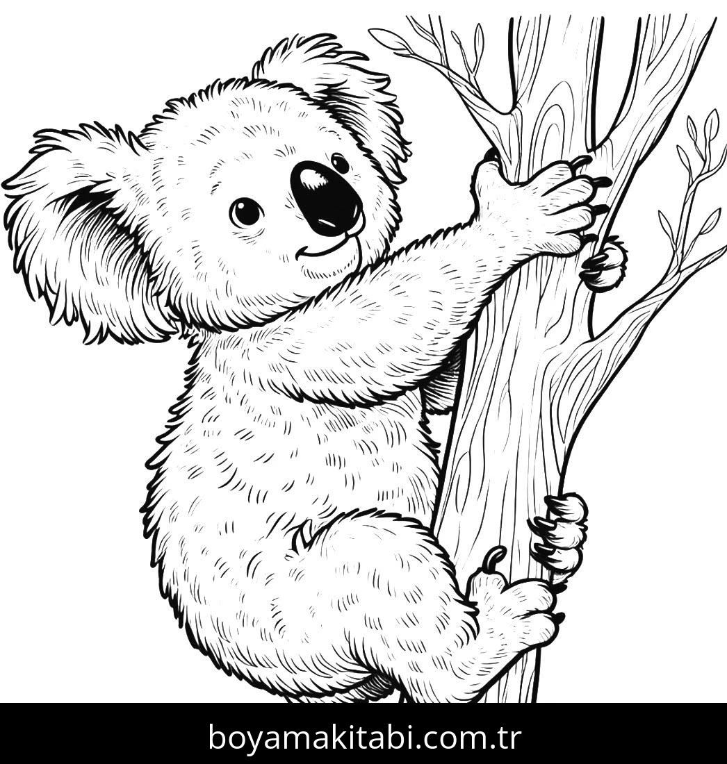 Koala boyama sayfası – el becerilerini geliştirir, boyama çalışması