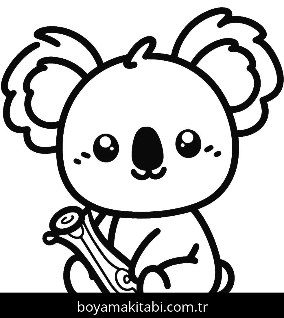 Koala boyama sayfası – sanatsal çalışma, çocuklar için