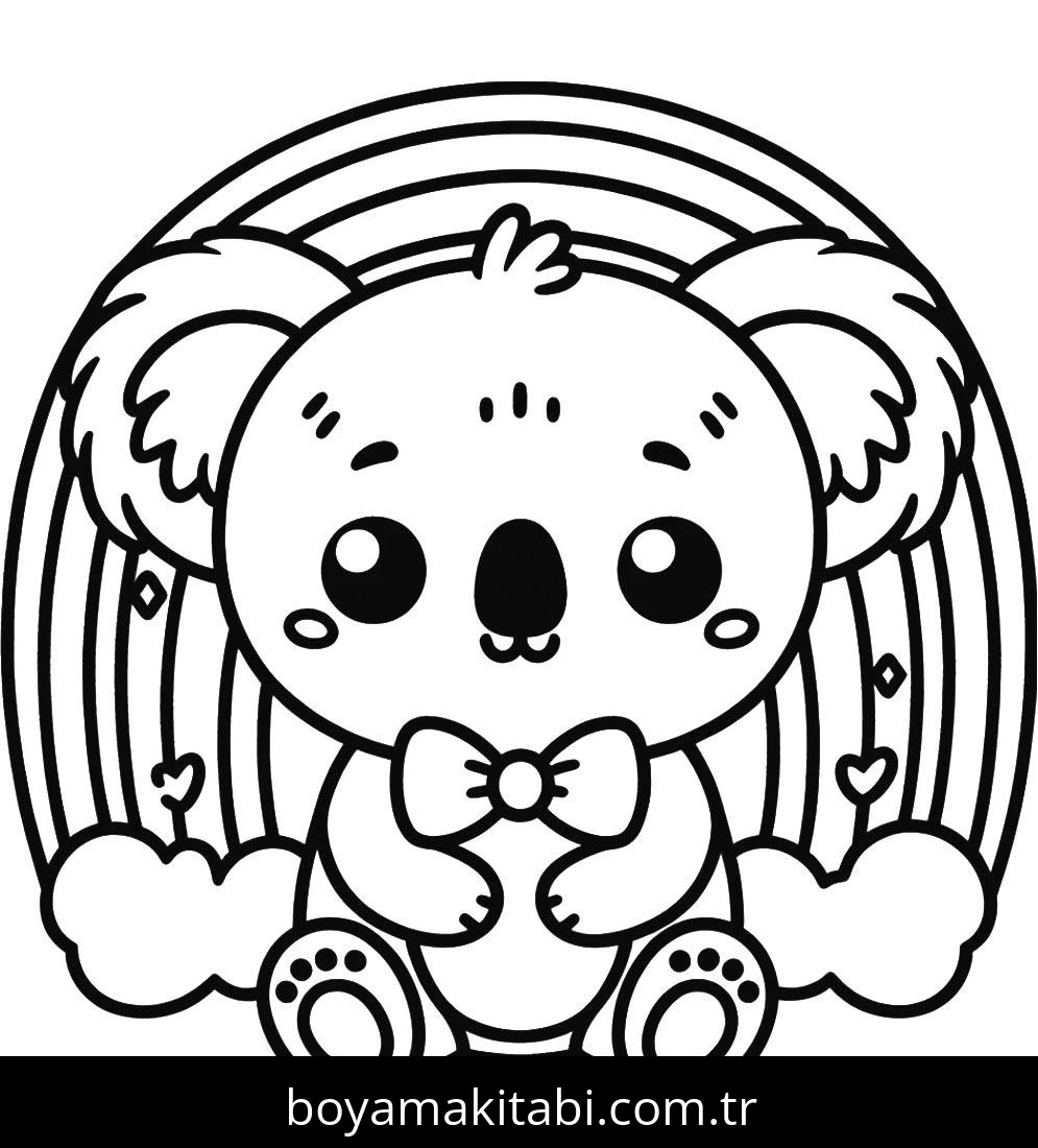 Koala boyama sayfası – kolay boyama, eğitici aktivite