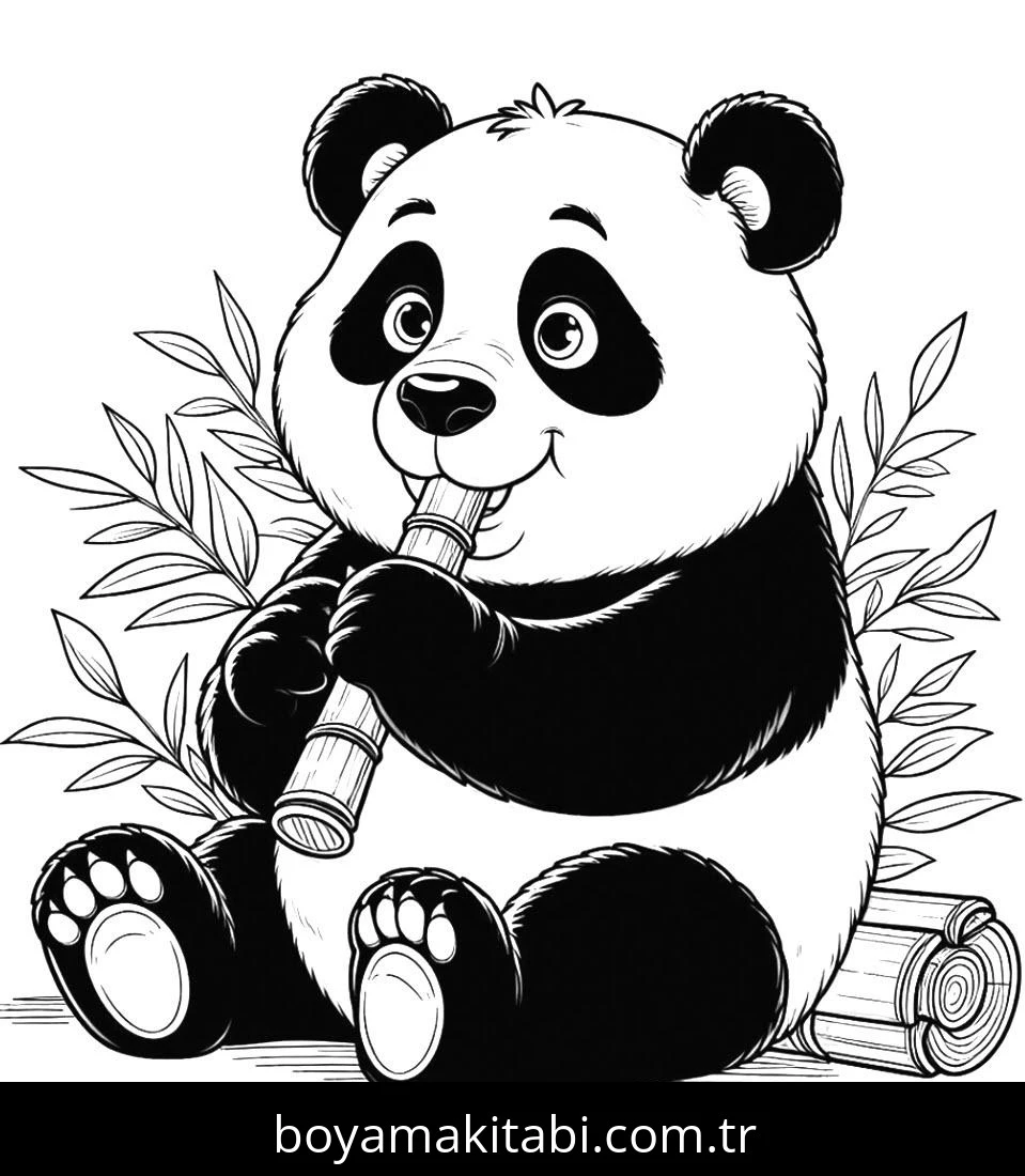 Panda boyama sayfası – yaratıcılık, eğlenceli etkinlik