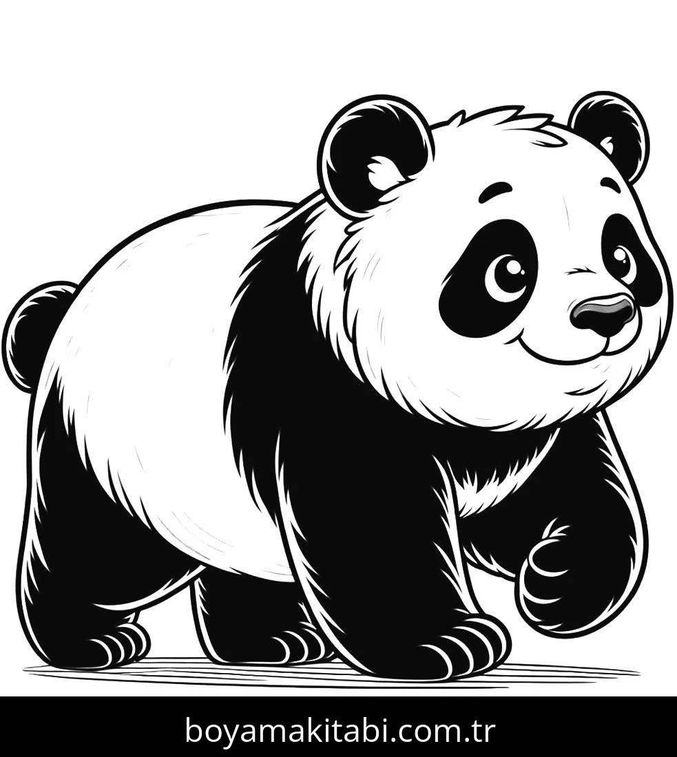 Panda boyama sayfası – boyama çalışması, yaratıcılığı geliştirir