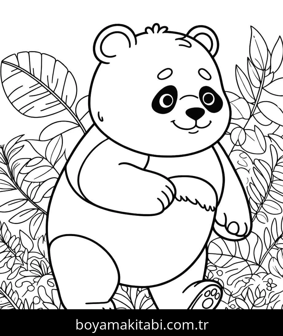 Panda boyama sayfası – renkli çizimler, okul öncesi
