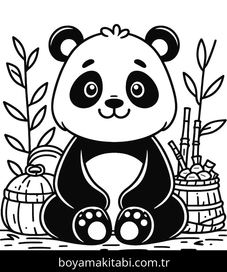 Panda boyama sayfası – boyama etkinliği, çocuk aktivitesi