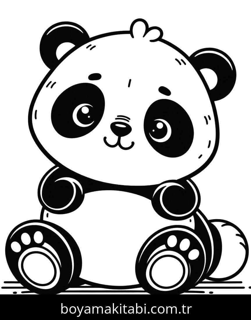 Panda boyama sayfası – eğitici aktivite, yaratıcılık