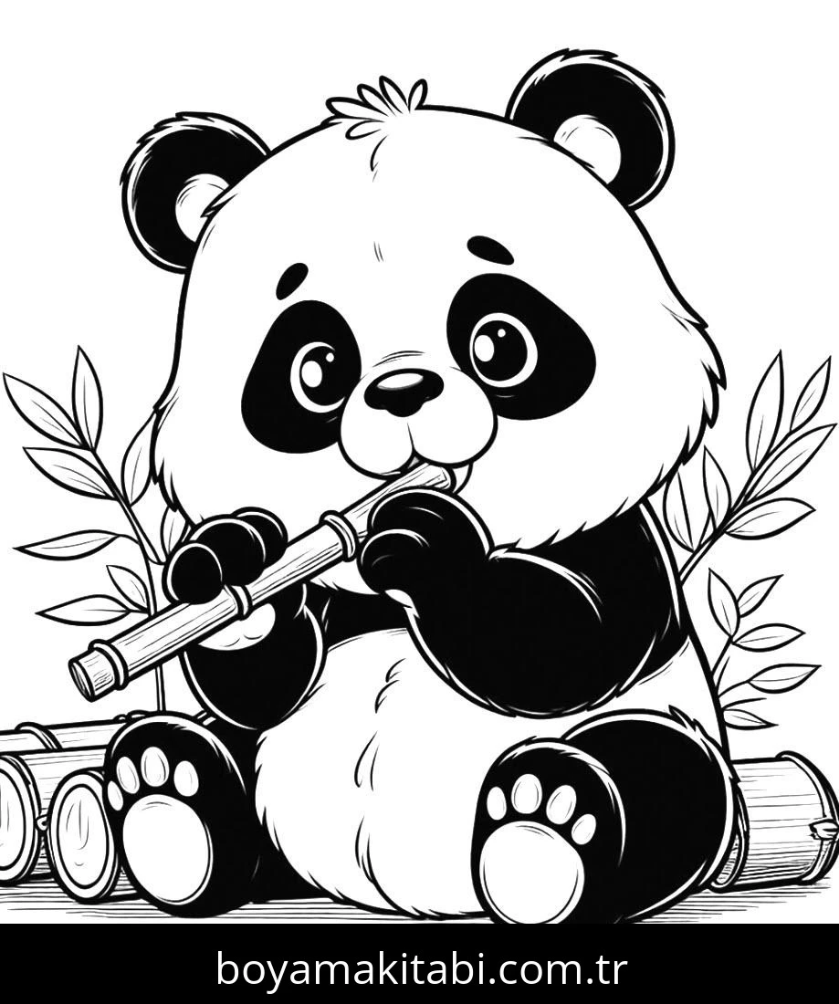 Panda boyama sayfası – el becerilerini geliştirir, boyama çalışması