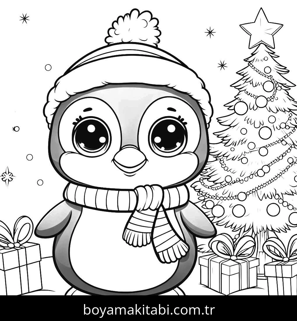 Penguen boyama sayfası – yaratıcılık, eğlenceli etkinlik