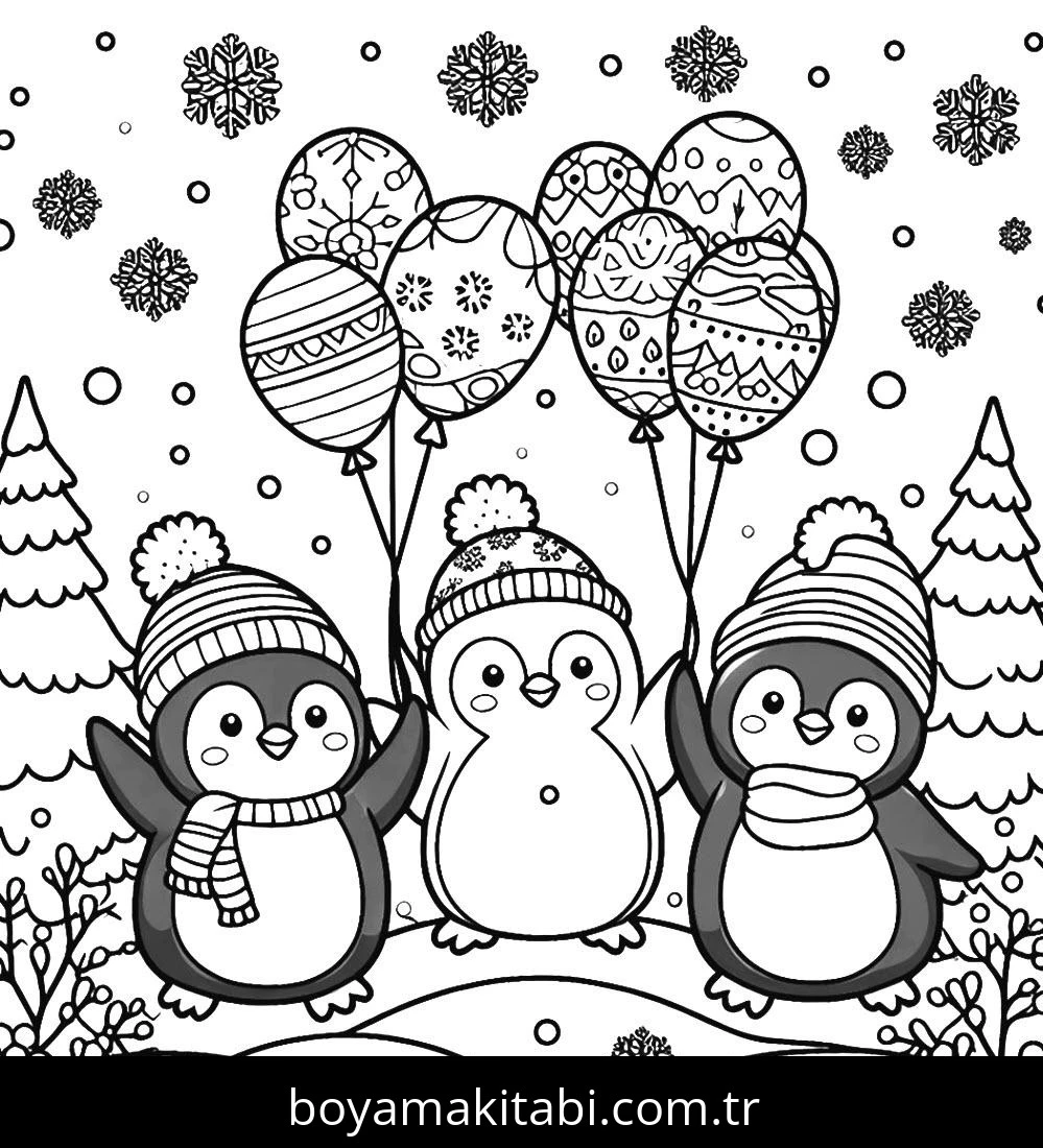 Penguen boyama sayfası – yaratıcılığı geliştirir, keyifli zaman