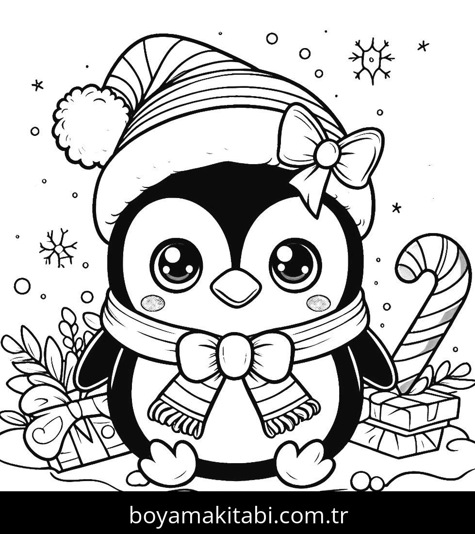 Penguen boyama sayfası – boyama etkinliği, çocuk aktivitesi