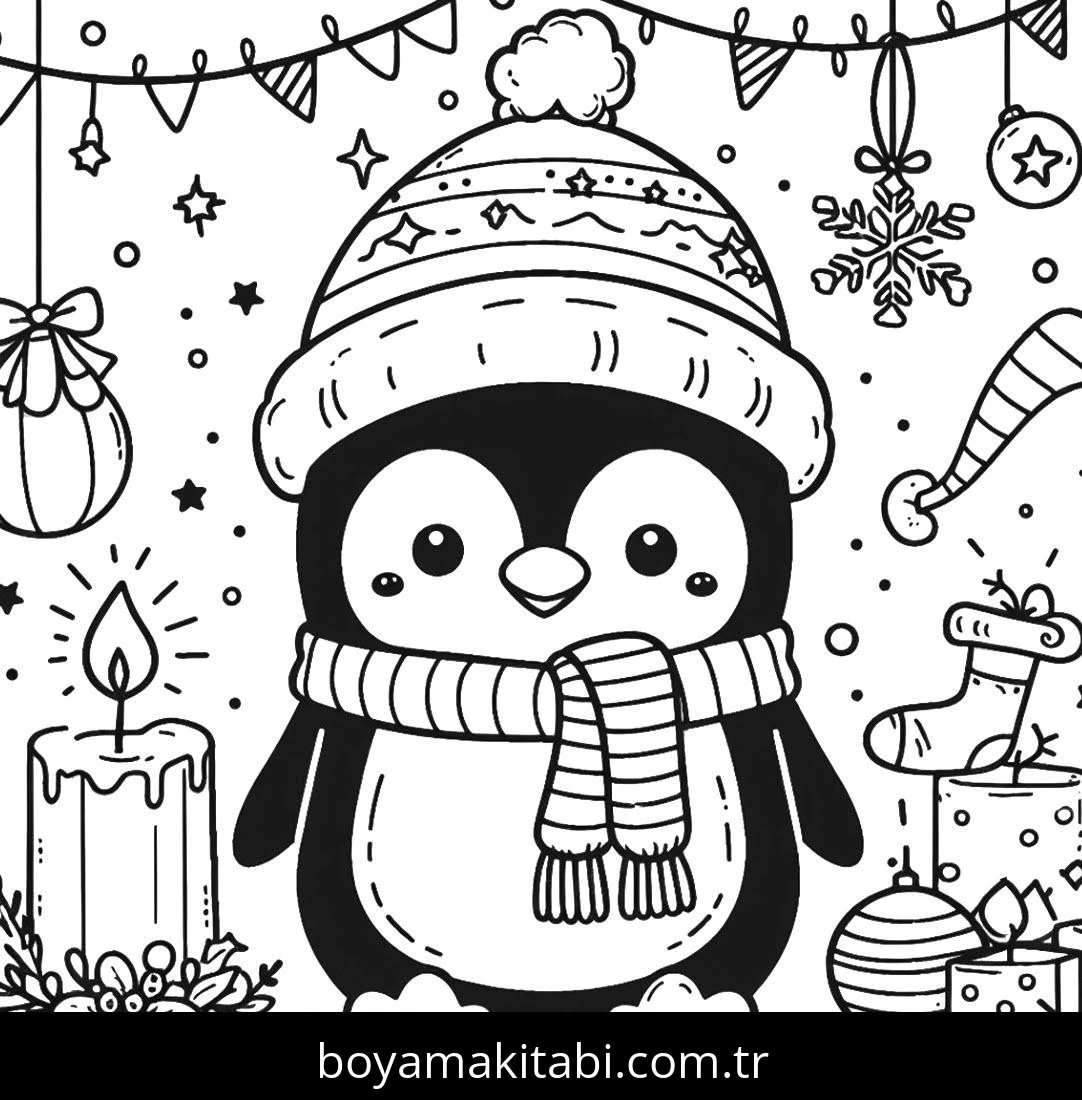 Penguen boyama sayfası – eğitici aktivite, yaratıcılık