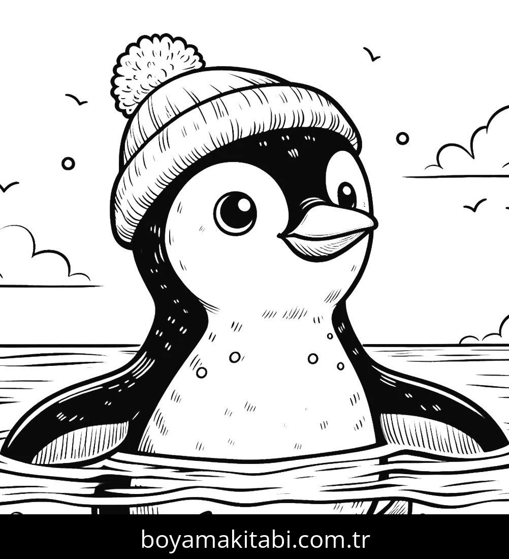 Penguen boyama sayfası – keyifli zaman, renkli çizimler
