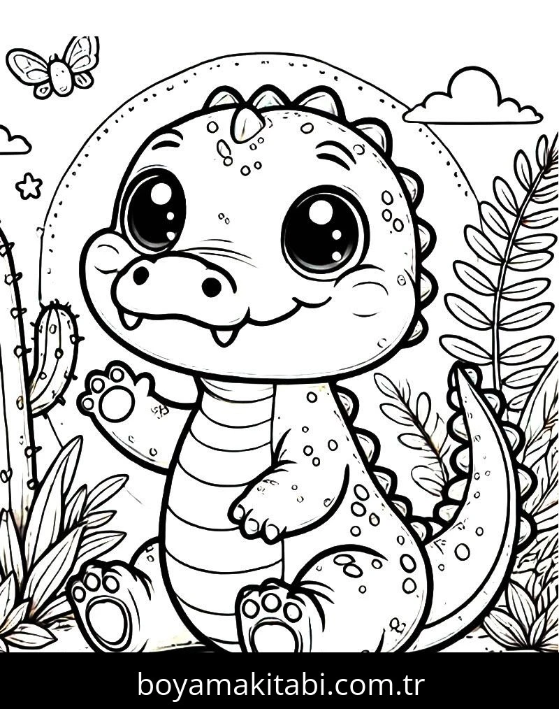 Timsah boyama sayfası – keyifli zaman, renkli çizimler