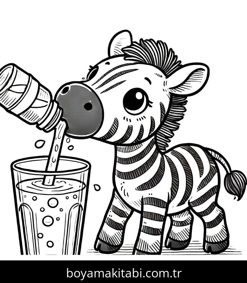 Zebra boyama sayfası – kolay boyama, eğitici aktivite