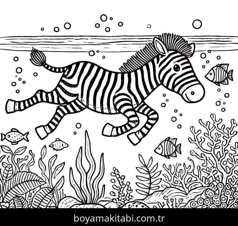 Zebra boyama sayfası – yaratıcılığı geliştirir, keyifli zaman