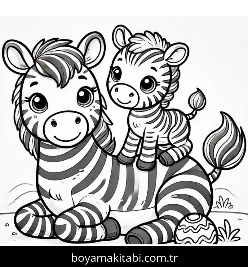 Zebra boyama sayfası – okul öncesi, evde etkinlik