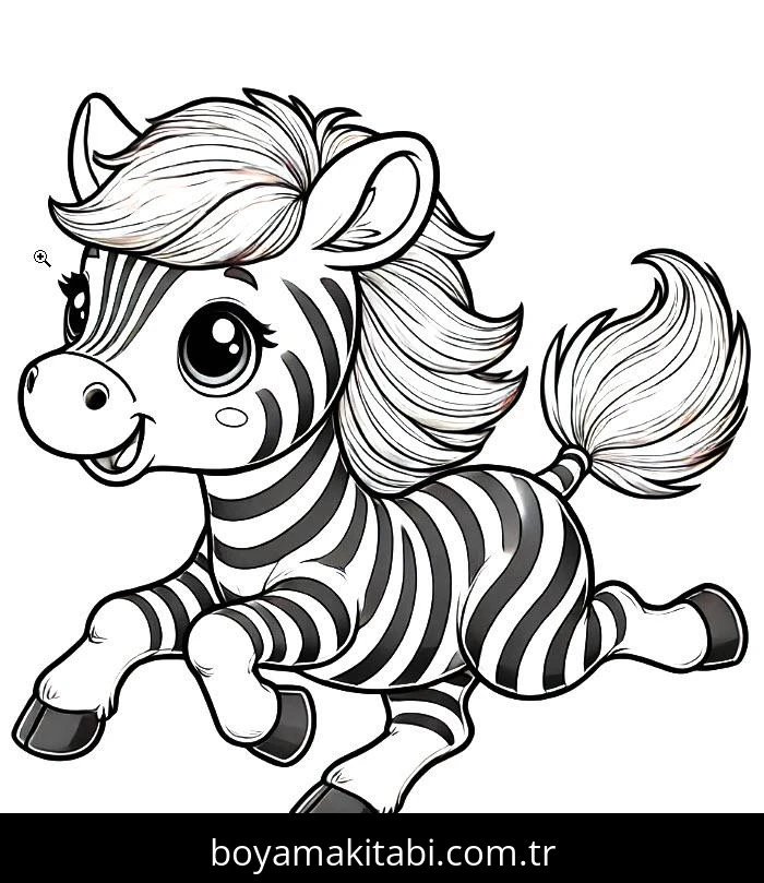 Zebra boyama sayfası – el becerilerini geliştirir, boyama çalışması