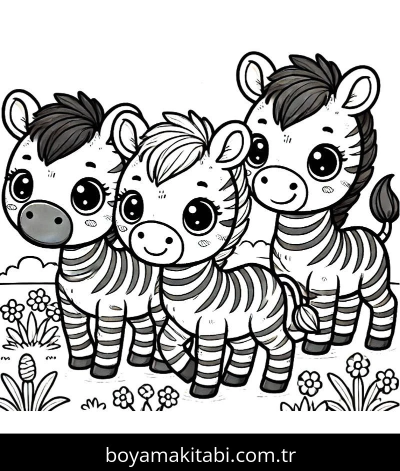 Zebra boyama sayfası – keyifli zaman, renkli çizimler