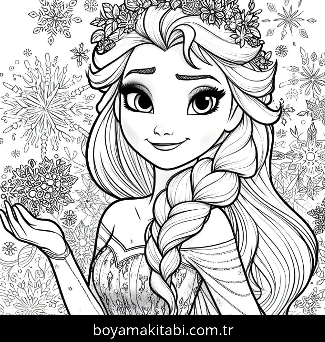 Elsa Ve Anna boyama sayfası – sanatsal çalışma, çocuklar için