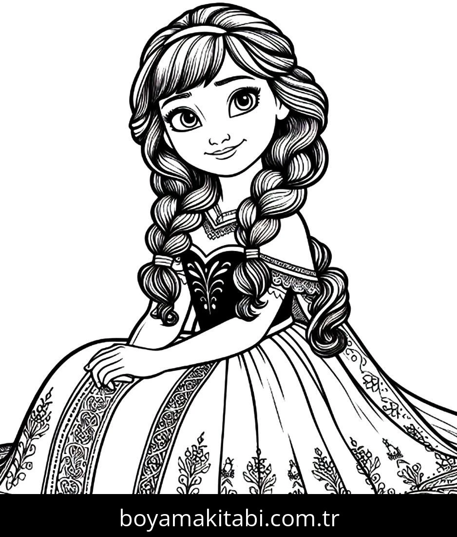 Elsa Ve Anna boyama sayfası – kolay boyama, eğitici aktivite