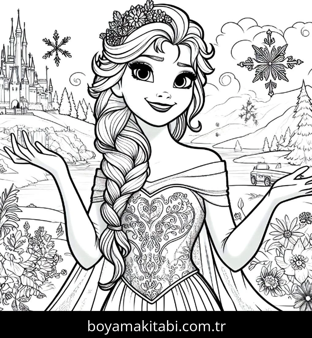 Elsa Ve Anna boyama sayfası – eğitici aktivite, yaratıcılık