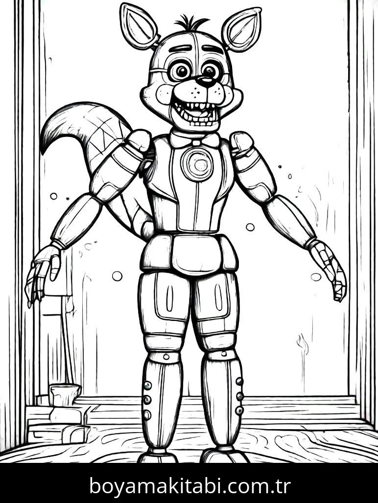 Five Nights at Freddys boyama sayfası – boyama çalışması, yaratıcılığı geliştirir