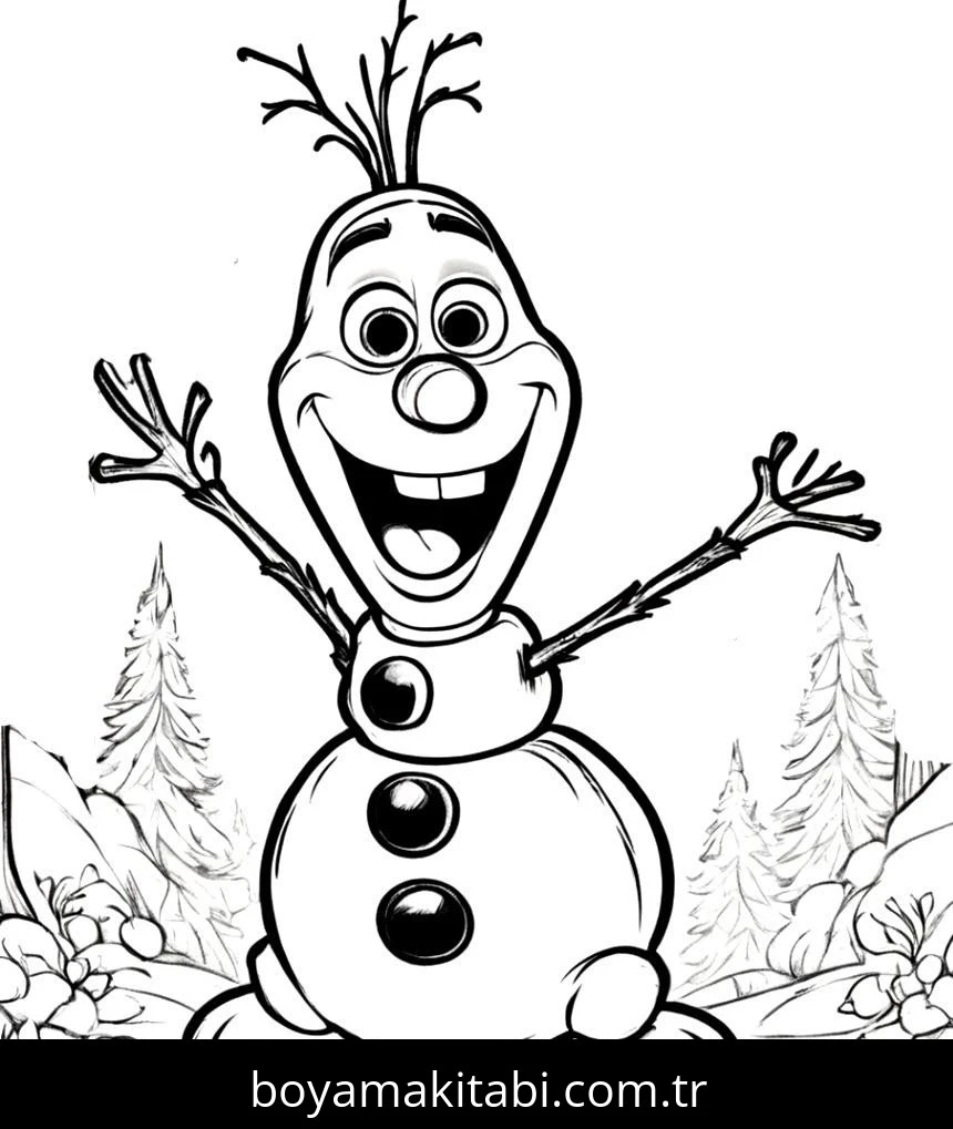 Frozen (Karlar Ülkesi) boyama sayfası – eğitici aktivite, yaratıcılık
