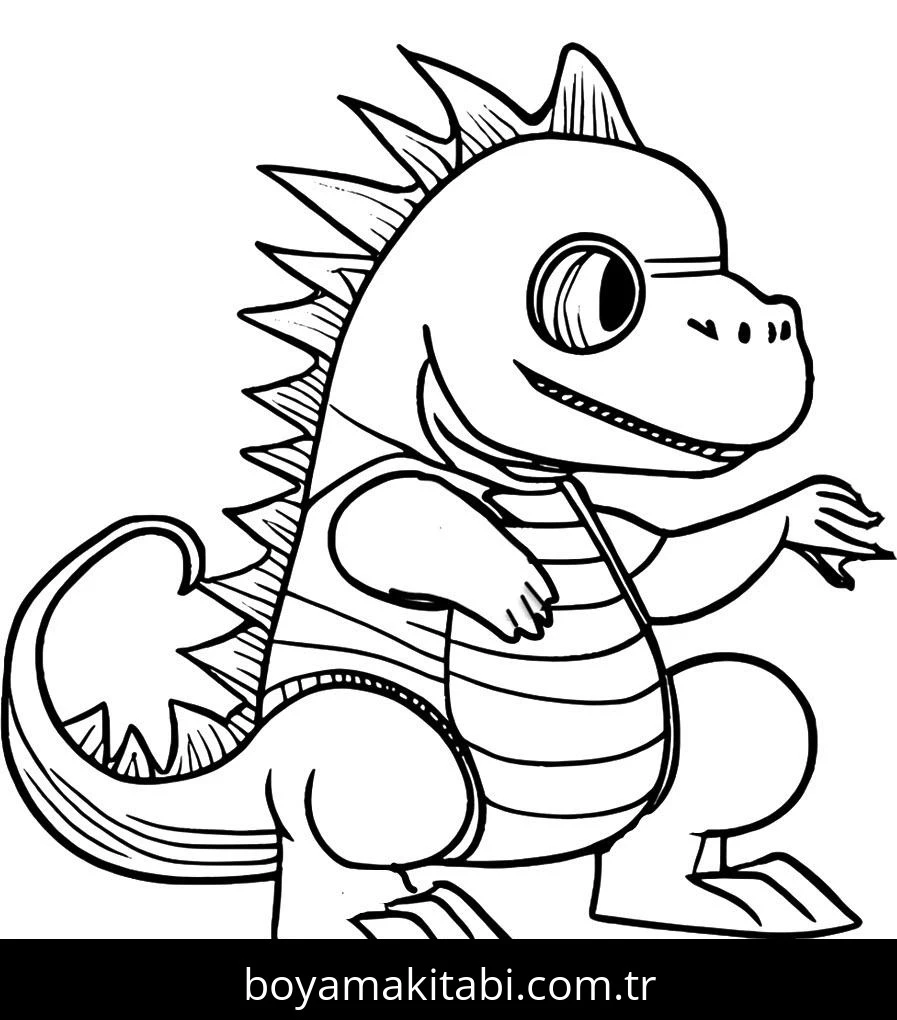 Godzilla boyama sayfası – okul öncesi, evde etkinlik