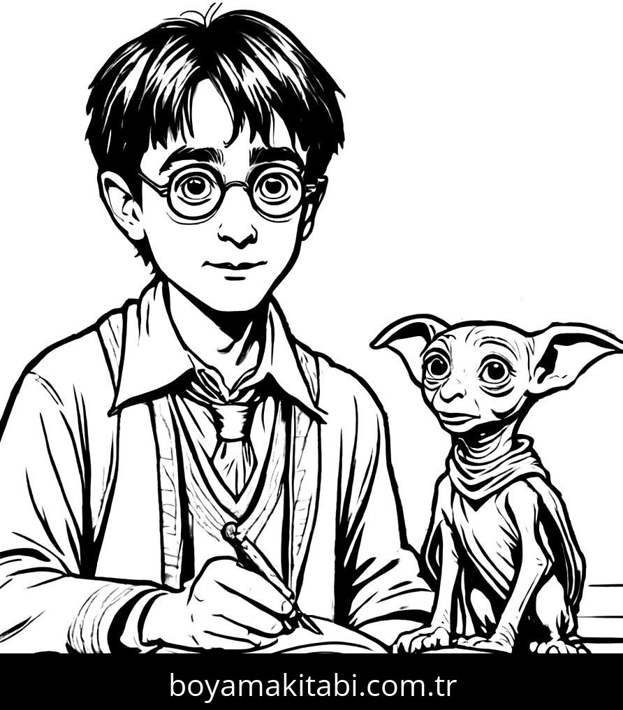Harry Potter boyama sayfası – keyifli zaman, renkli çizimler