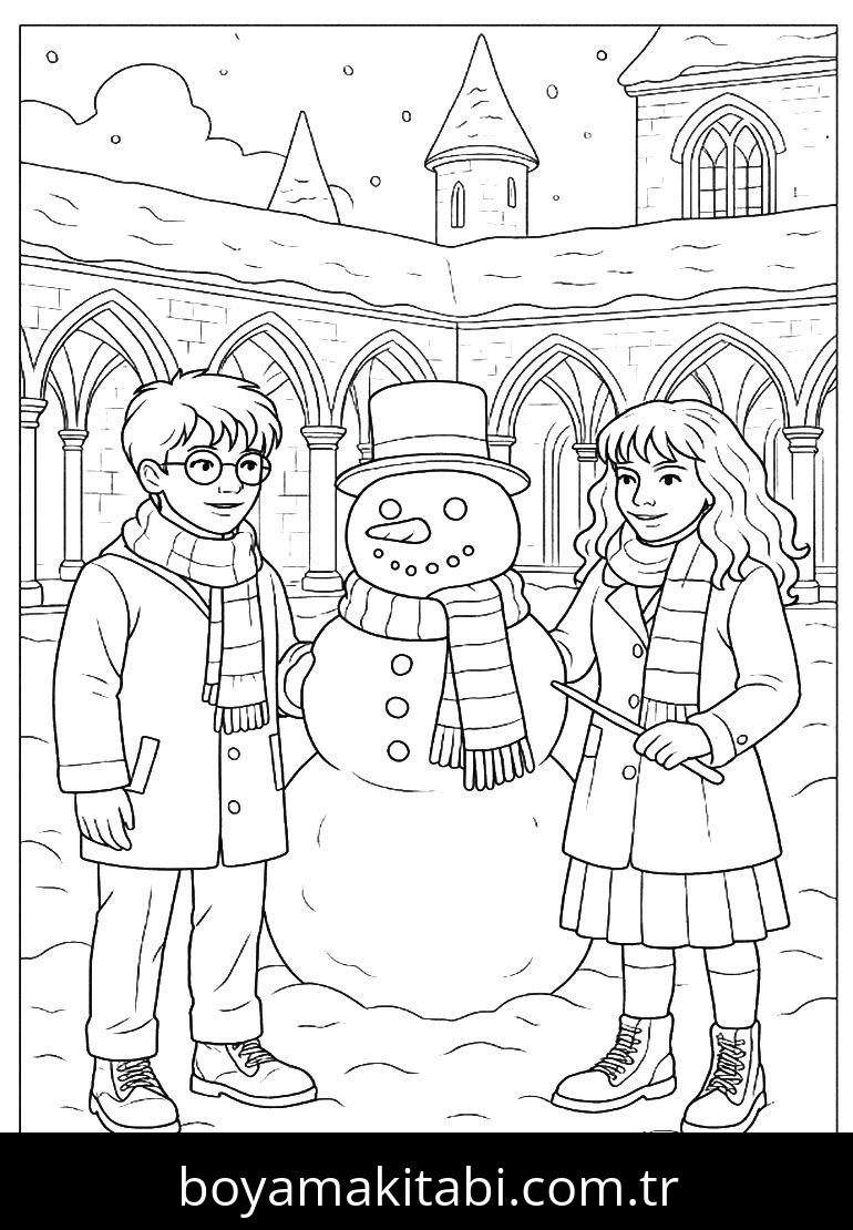 Harry Potter boyama sayfası – sanatsal çalışma, çocuklar için