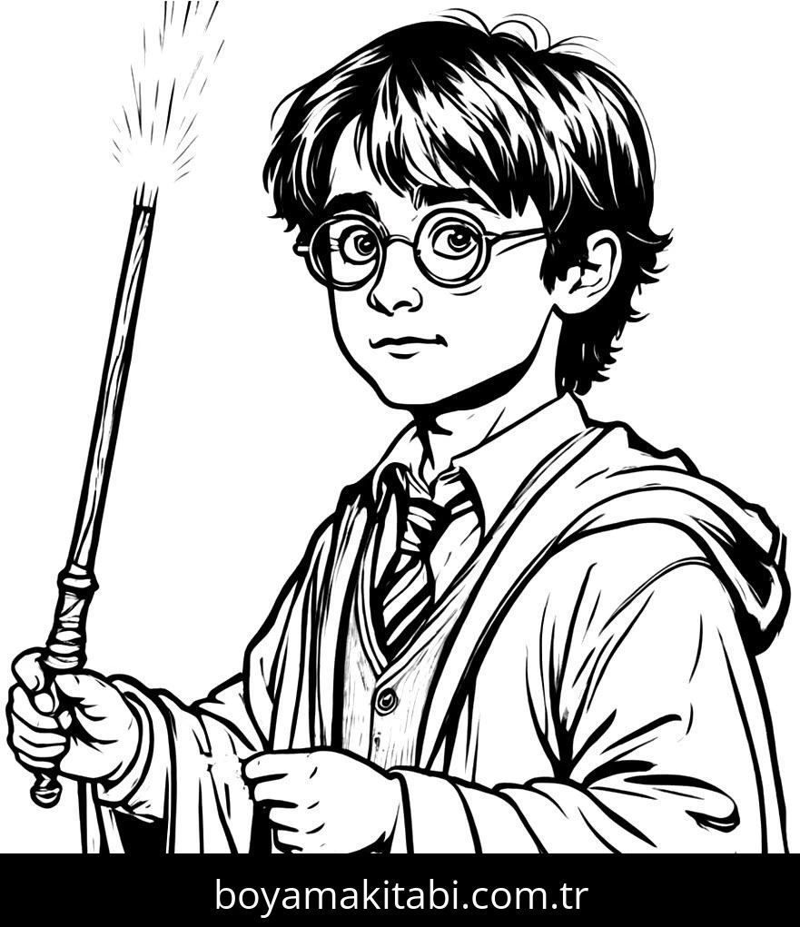 Harry Potter boyama sayfası – boyama çalışması, yaratıcılığı geliştirir