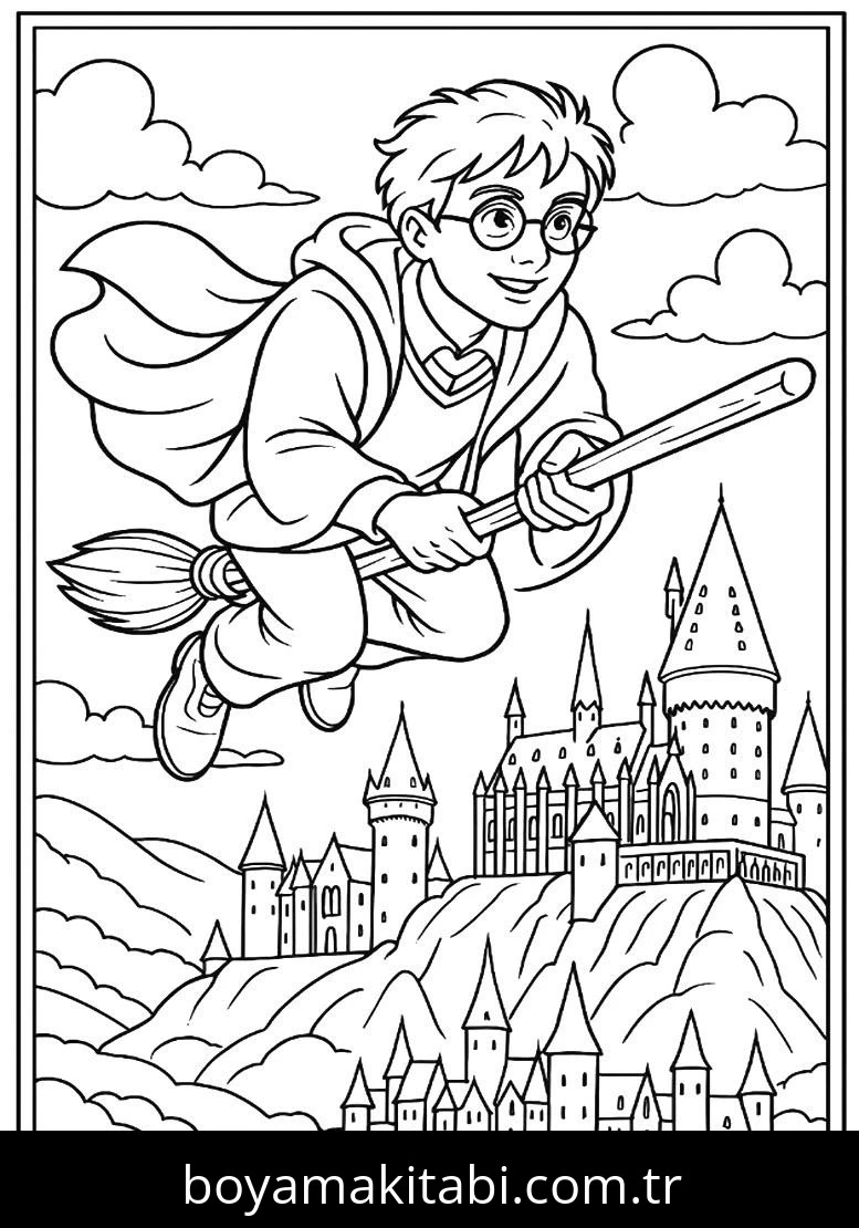 Harry Potter boyama sayfası – çocuklar için, çizgi film temalı