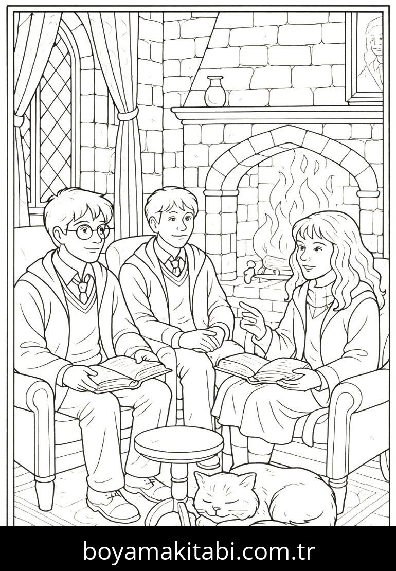 Harry Potter boyama sayfası – eğlenceli etkinlik, el becerilerini geliştirir