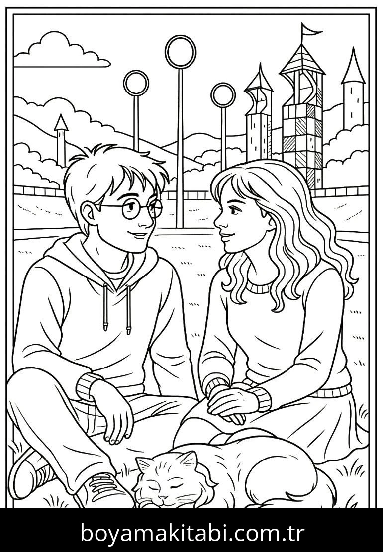 Harry Potter boyama sayfası – eğitici aktivite, yaratıcılık