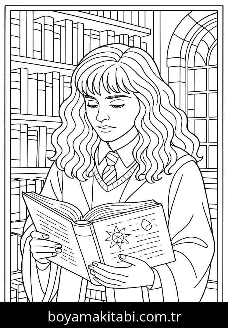 Harry Potter boyama sayfası – basit çizim, kolay boyama