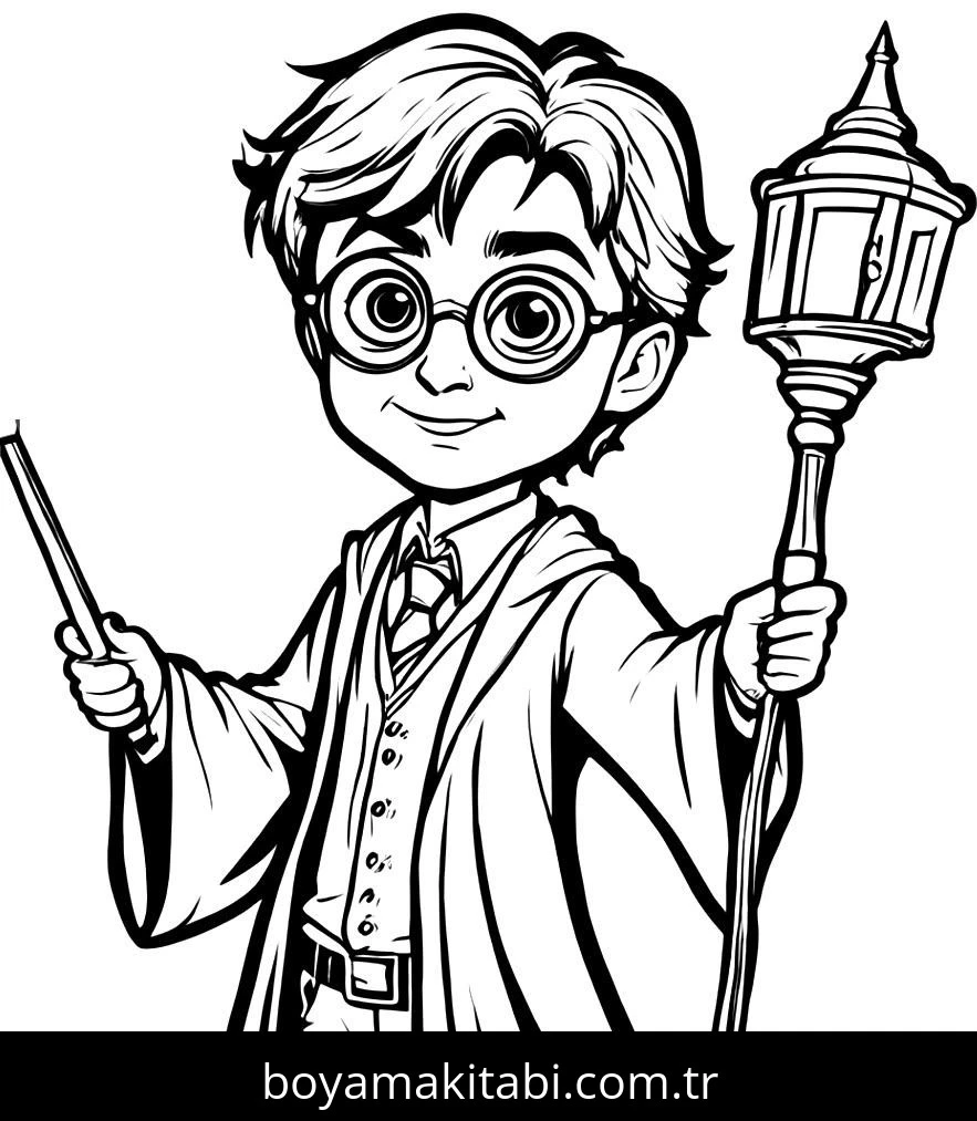 Harry Potter boyama sayfası – renkli çizimler, okul öncesi