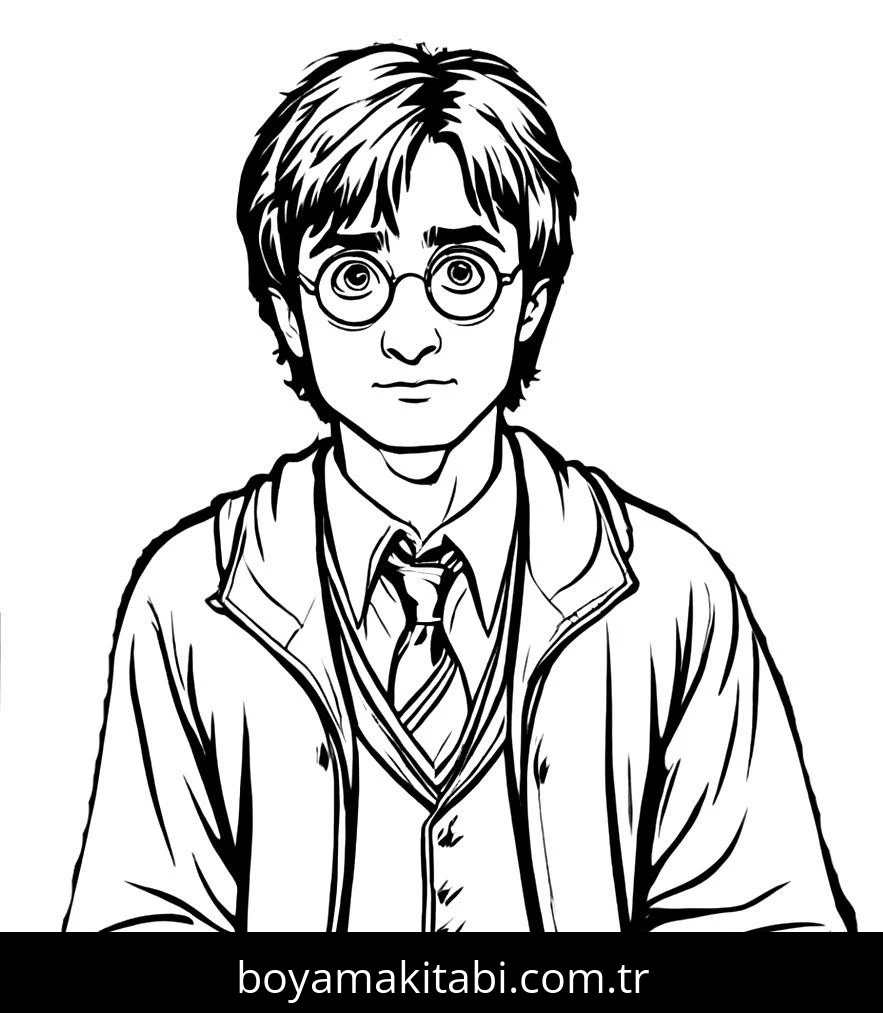 Harry Potter boyama sayfası – PDF indir, sevimli karakter
