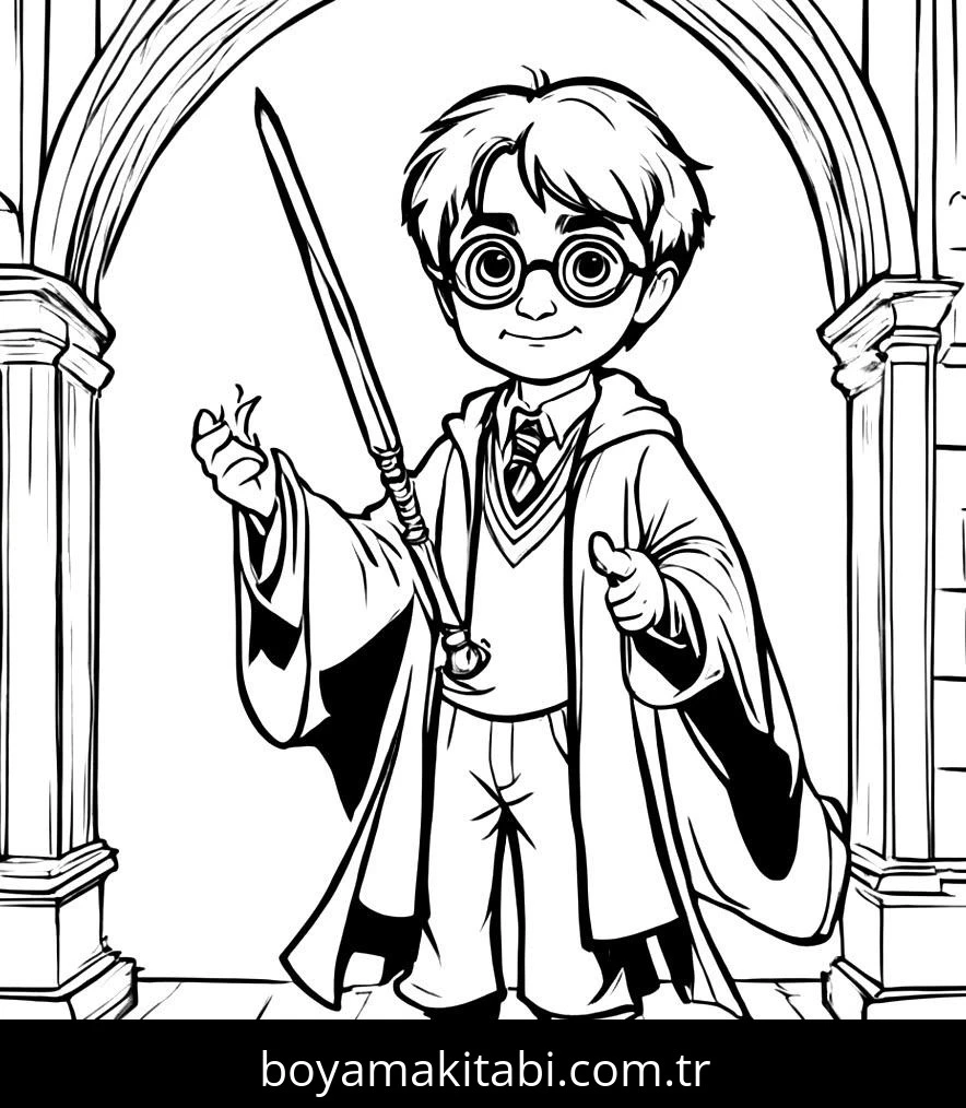 Harry Potter boyama sayfası – el becerilerini geliştirir, boyama çalışması