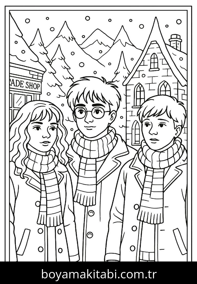 Harry Potter boyama sayfası – keyifli zaman, renkli çizimler