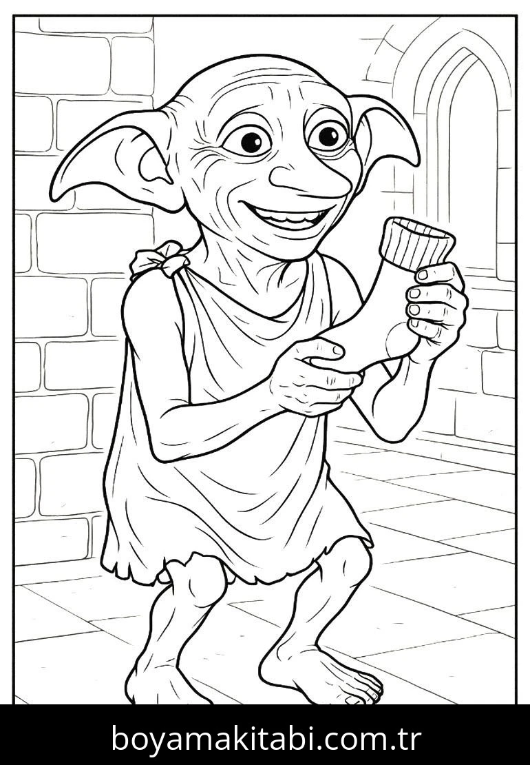 Harry Potter boyama sayfası – basit çizim, kolay boyama