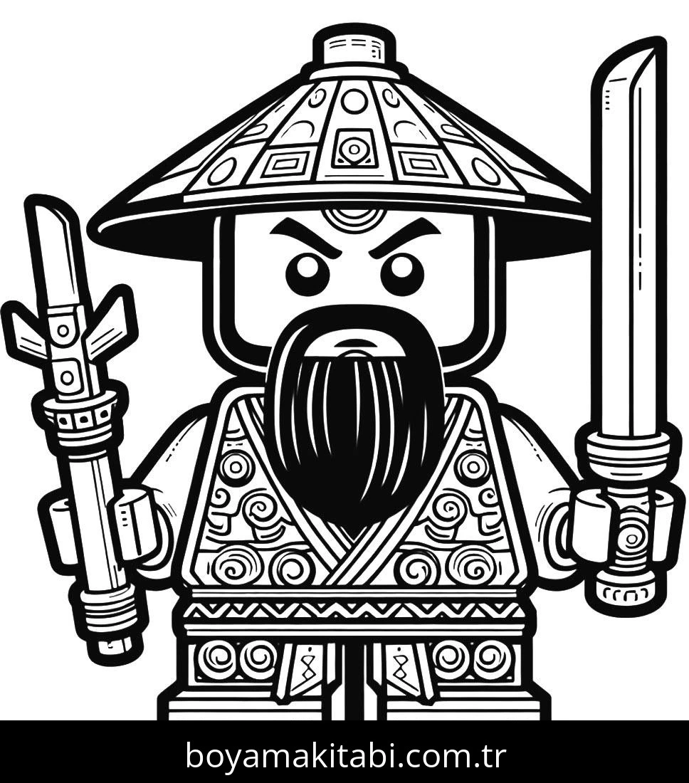 Lego Ninjago boyama sayfası – PDF indir, sevimli karakter