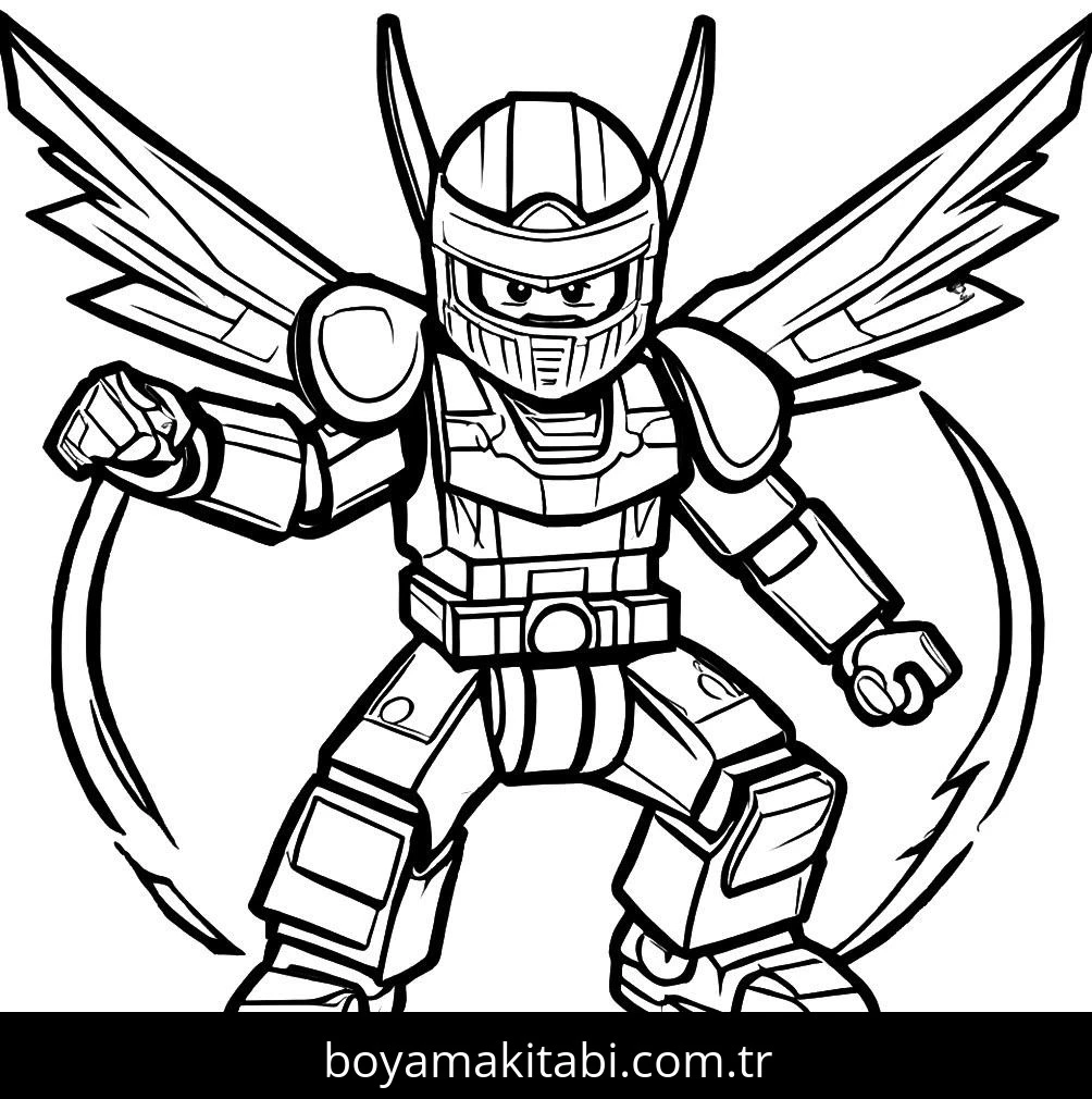Lego Ninjago boyama sayfası – eğlenceli etkinlik, el becerilerini geliştirir