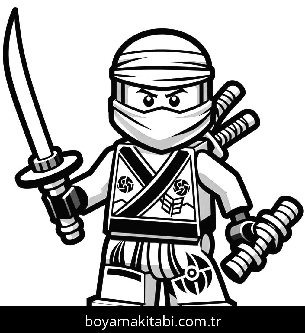 Lego Ninjago boyama sayfası – el becerilerini geliştirir, boyama çalışması