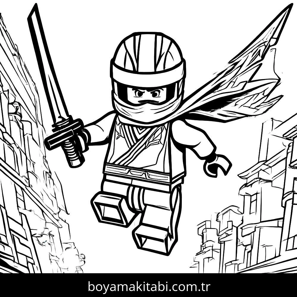 Lego Ninjago boyama sayfası – sanatsal çalışma, çocuklar için